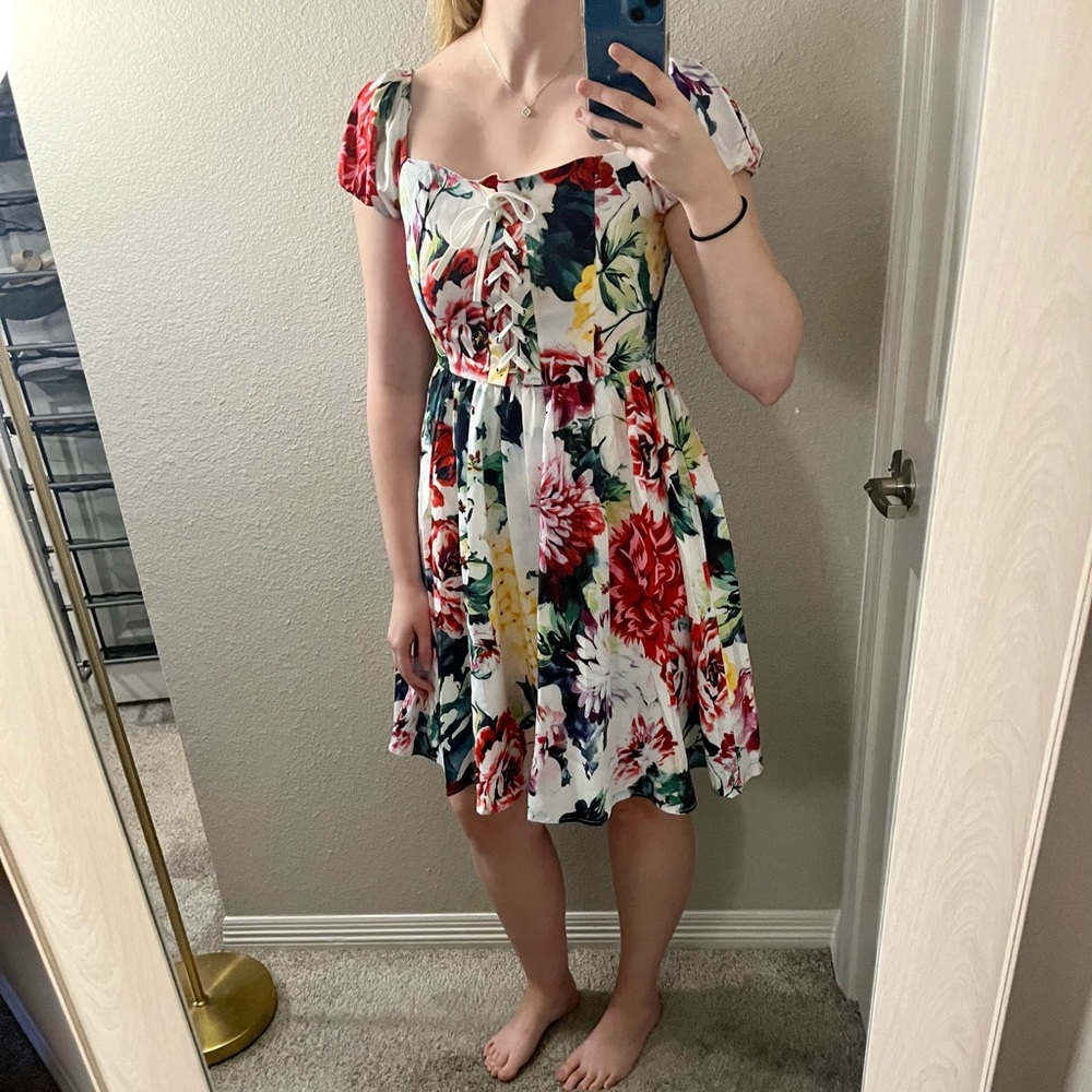 Dolce and Gabbana copy multicolor floral dress